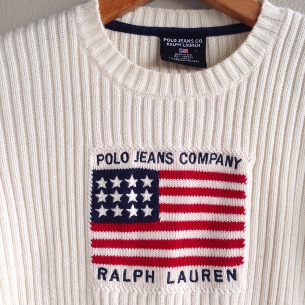 Vintage Polo Ralph Lauren American Flag Sweater